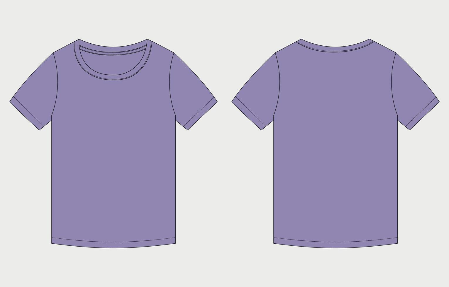 Two purple t - shirts on a white background vector