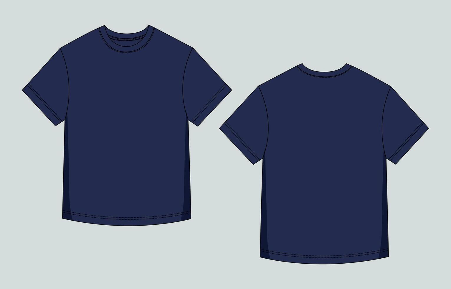 Two navy t - shirts on a gray background vector