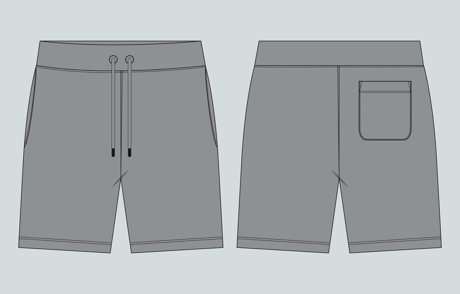 A pair of shorts with pockets and a zipper vector