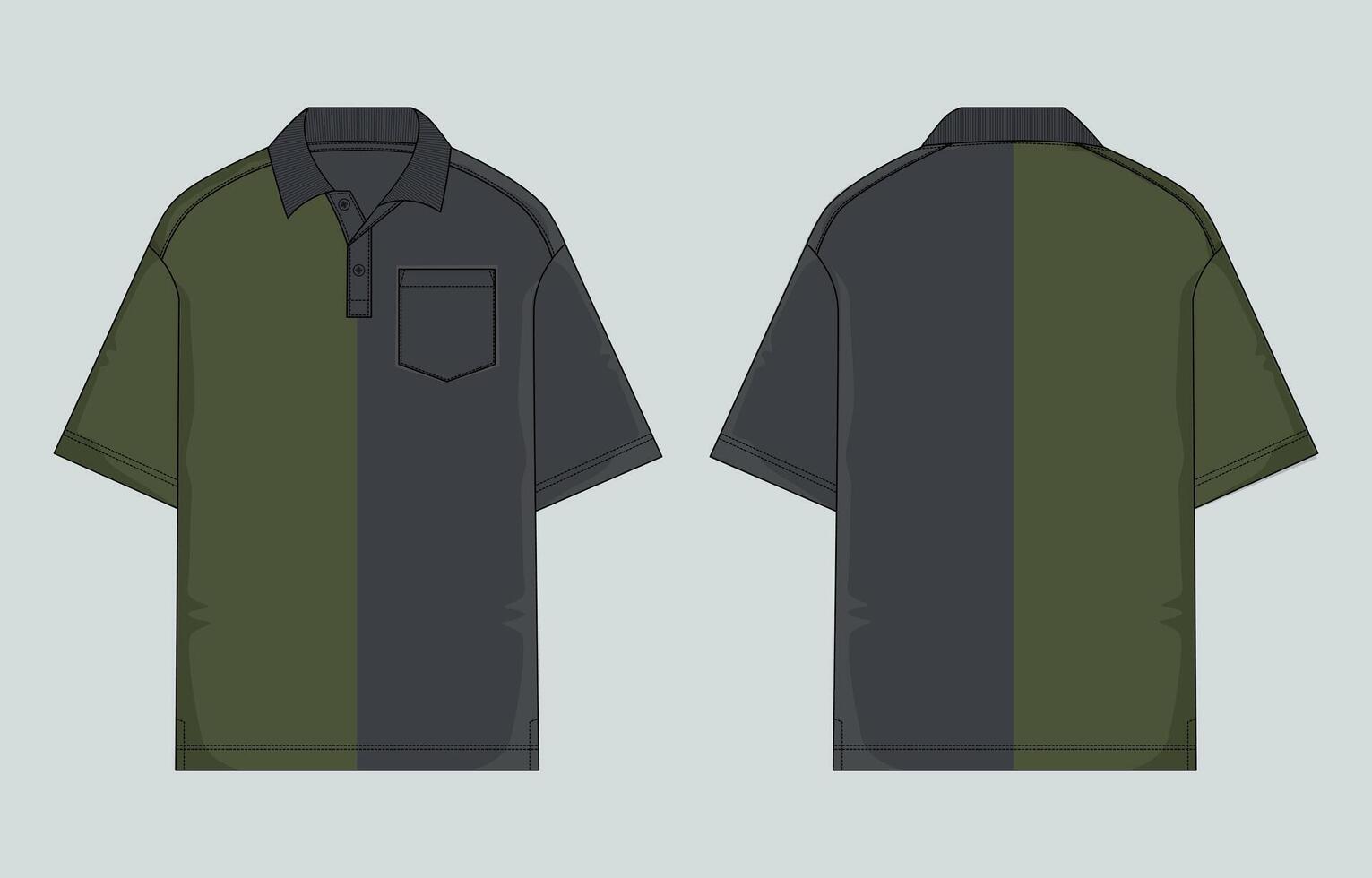 Two men's polo shirts with different colors vector