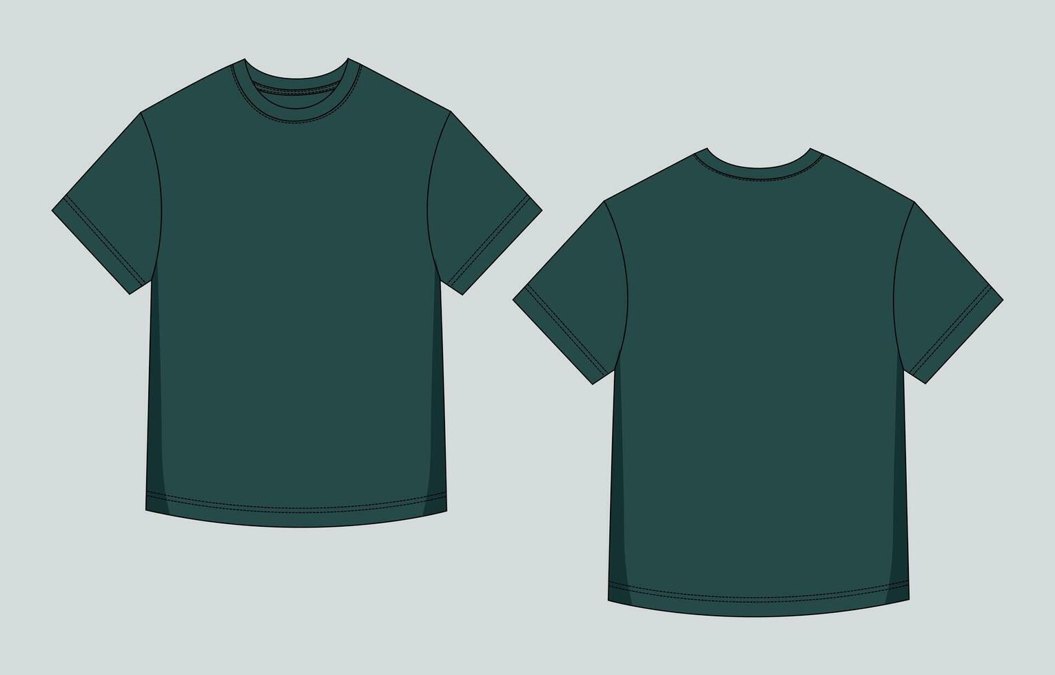 Green t - shirt template, two sides vector