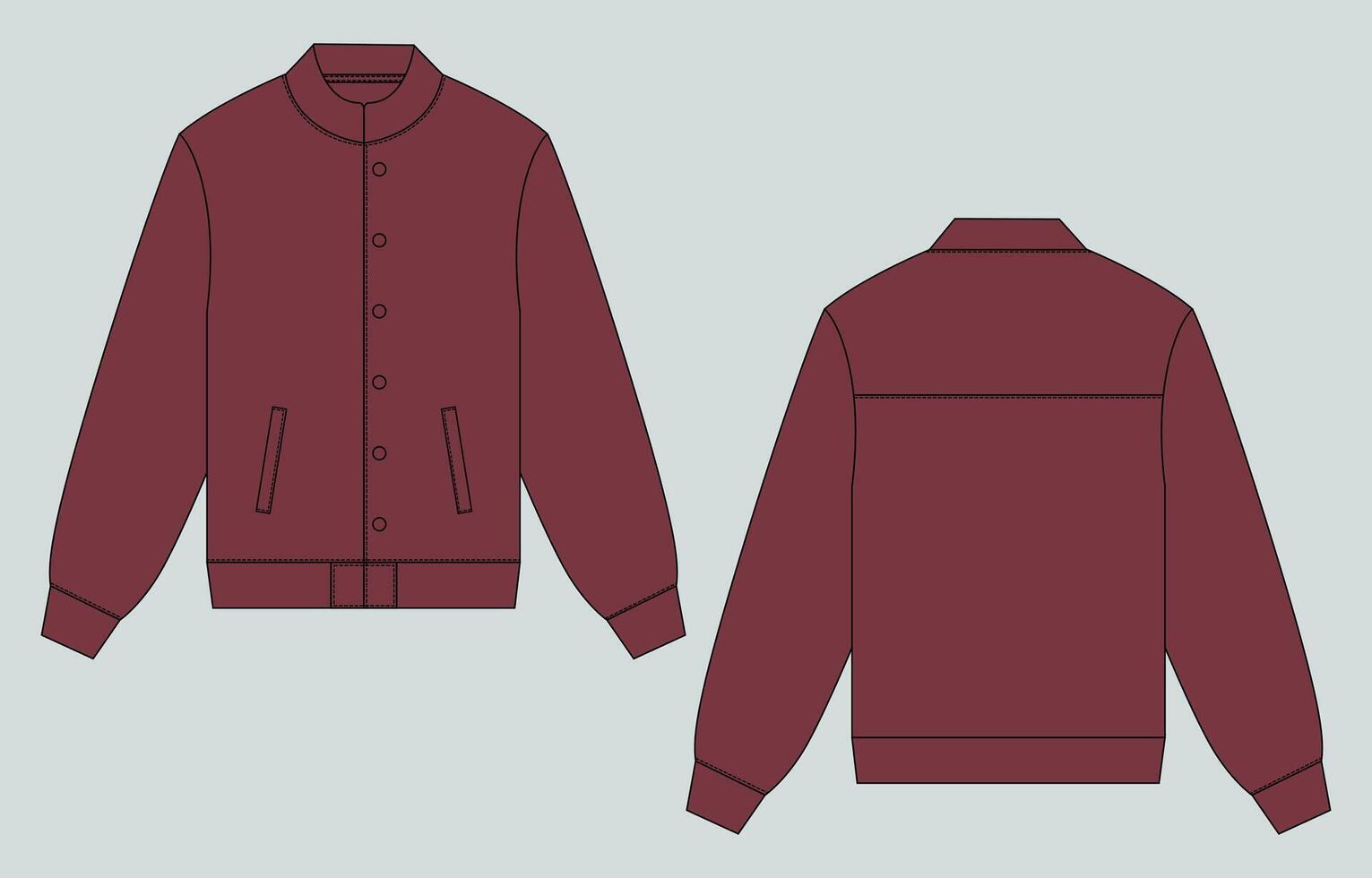 A maroon jacket with a button down collar vector