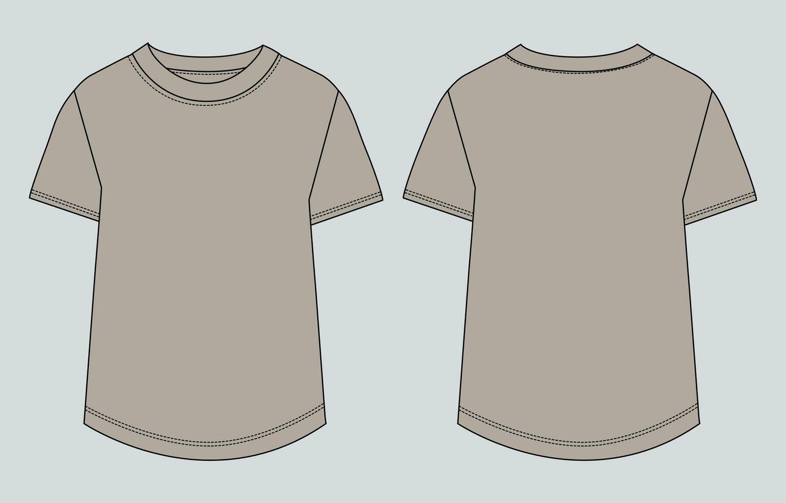 A t - shirt template with a side view vector