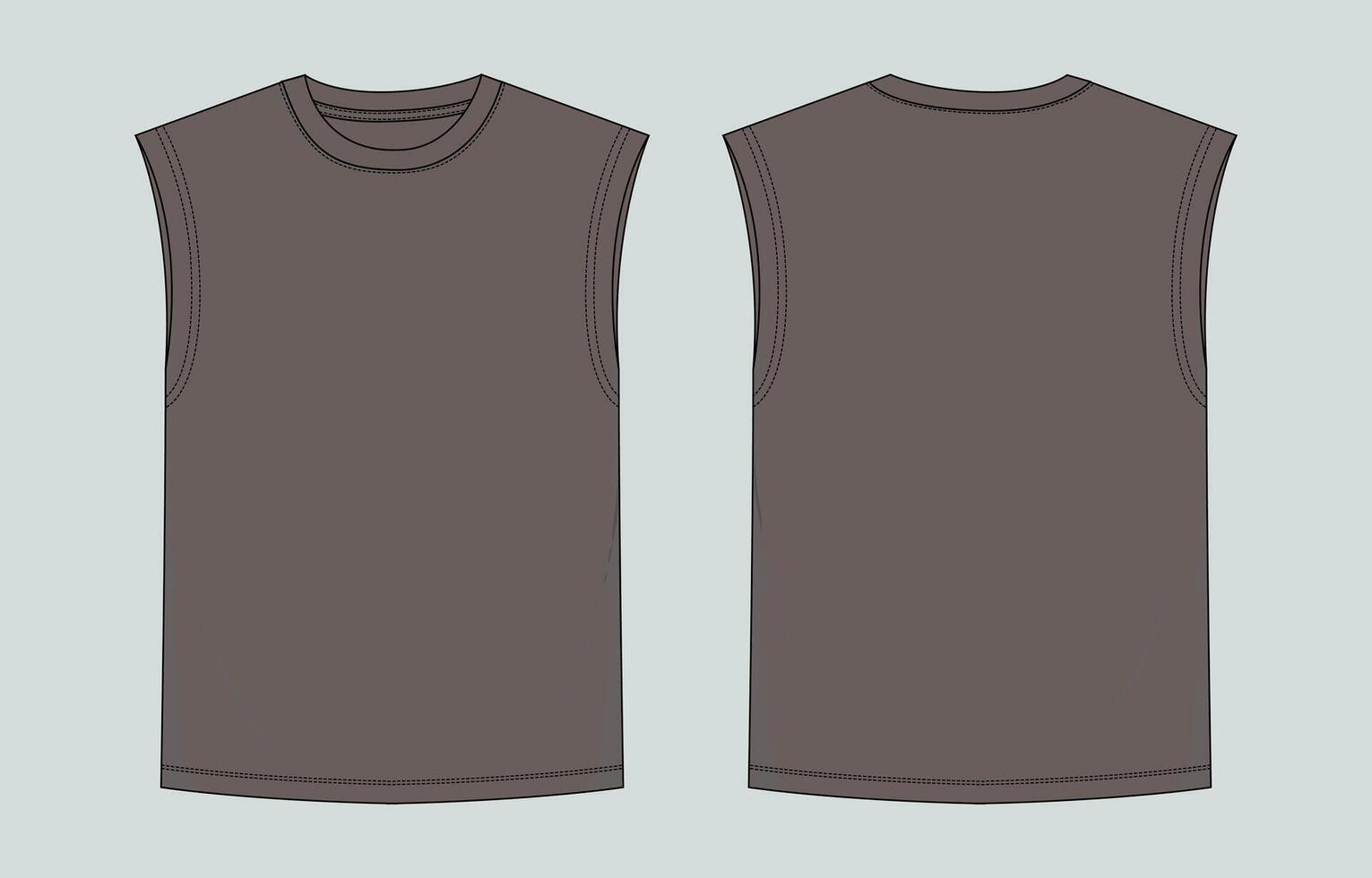 Two gray t - shirts, one front and one back vector