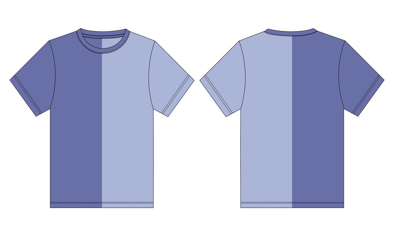 Two blue t - shirts with different colors vector