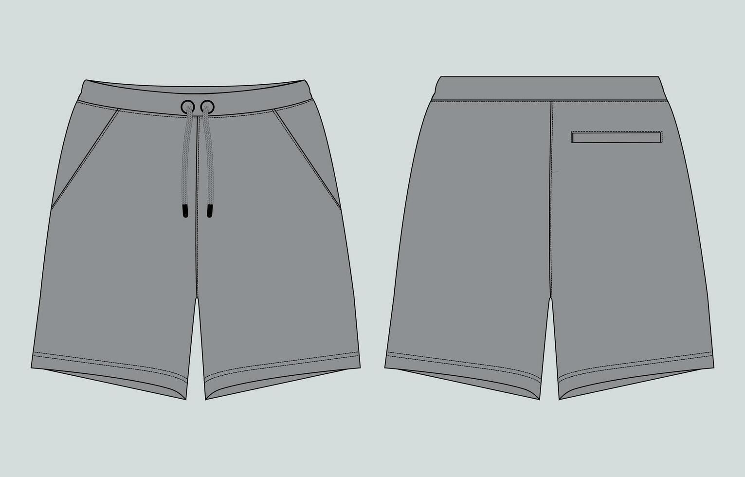 A pair of shorts with a zipper and pockets vector