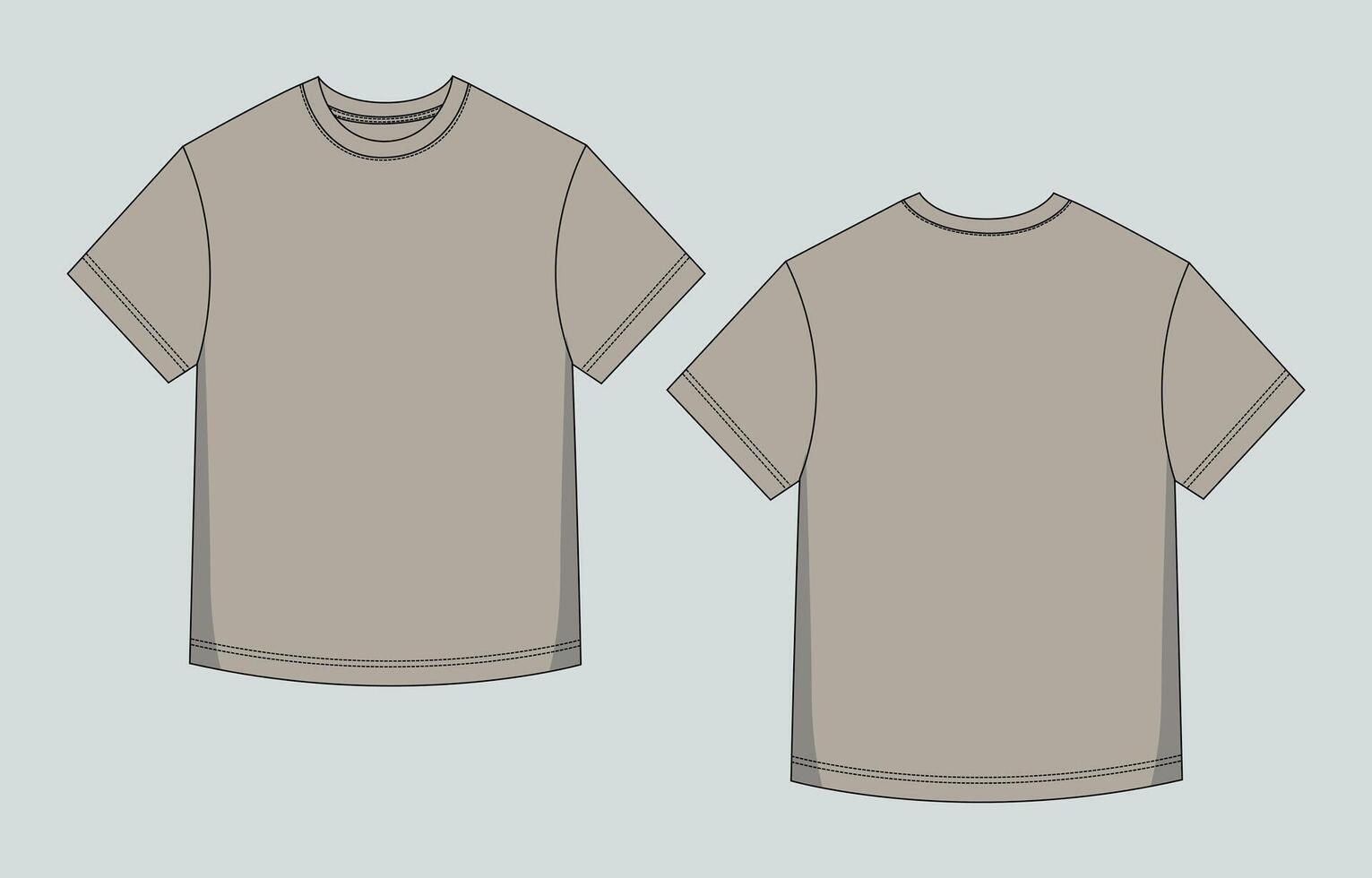A t - shirt template with a blank front and back vector