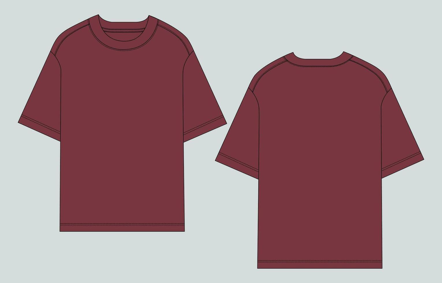 Two maroon t - shirts on a gray background vector