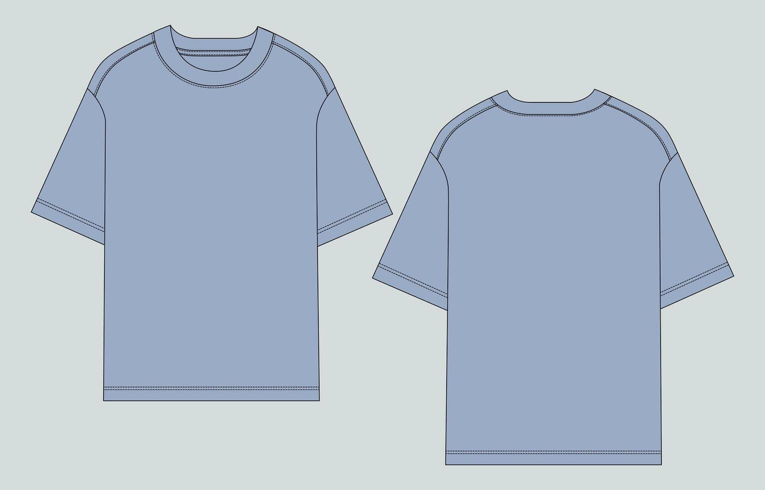 A blue t - shirt with a white collar and sleeves vector