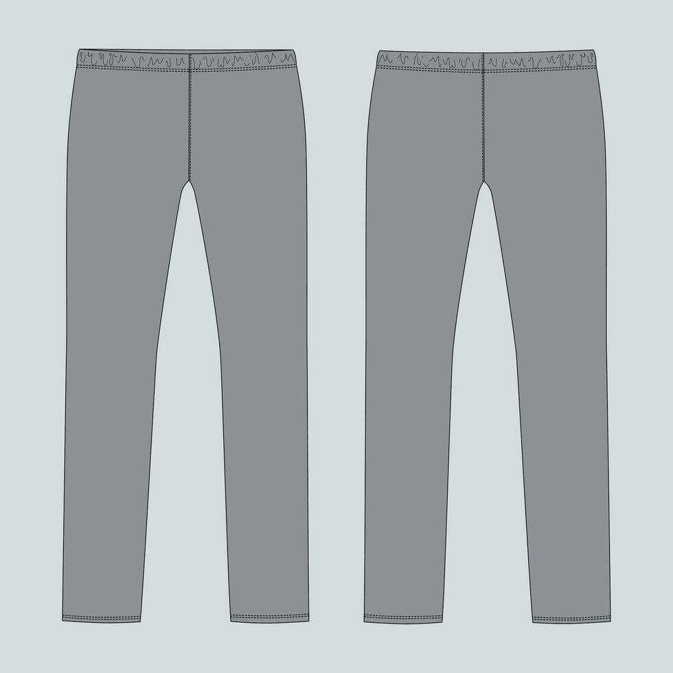 A pair of gray pants with a zipper on the side vector