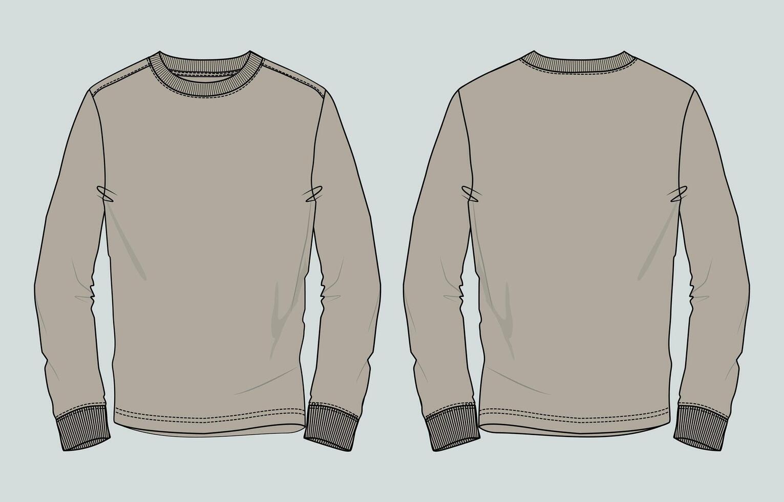 A long sleeve shirt with a gray background vector