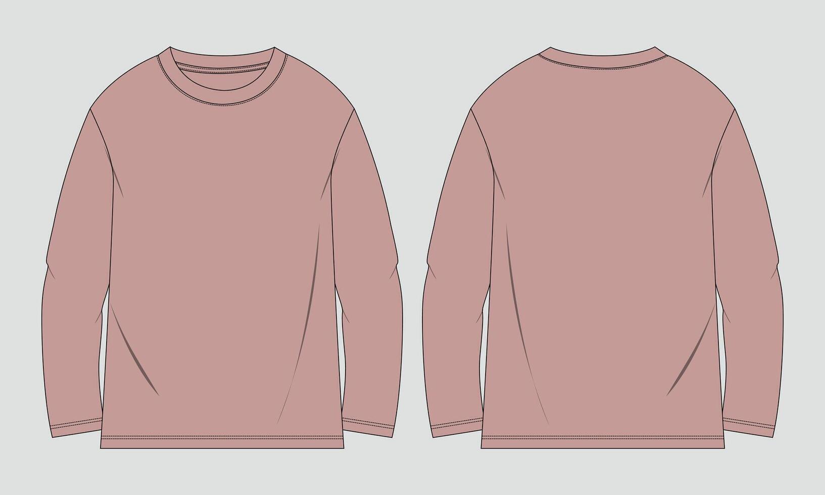 Two long - sleeved shirts, one pink and one gray vector