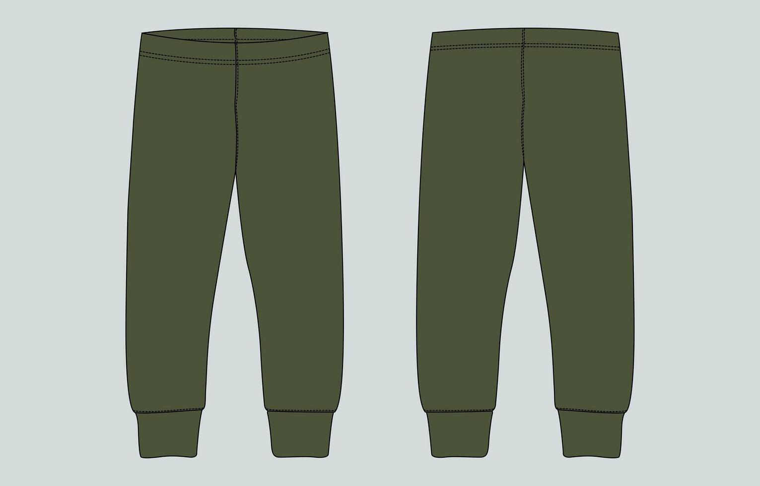 A pair of green pants with a zipper vector