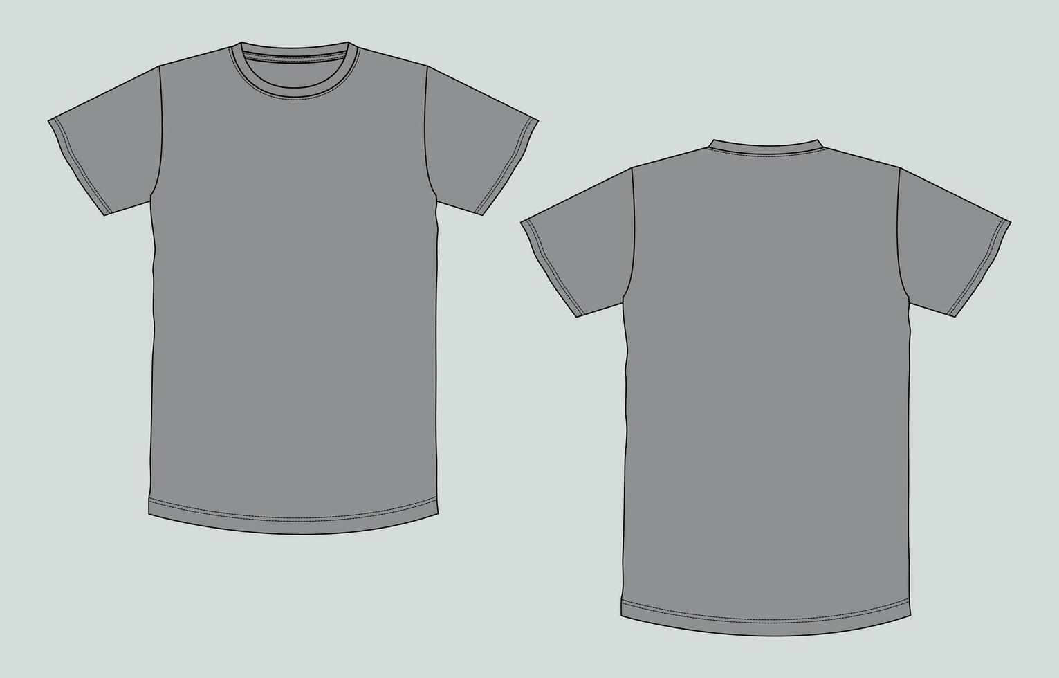 A gray t - shirt with a short sleeve and a long sleeve vector