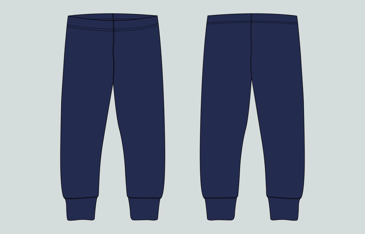 A pair of navy blue pants with a zipper vector
