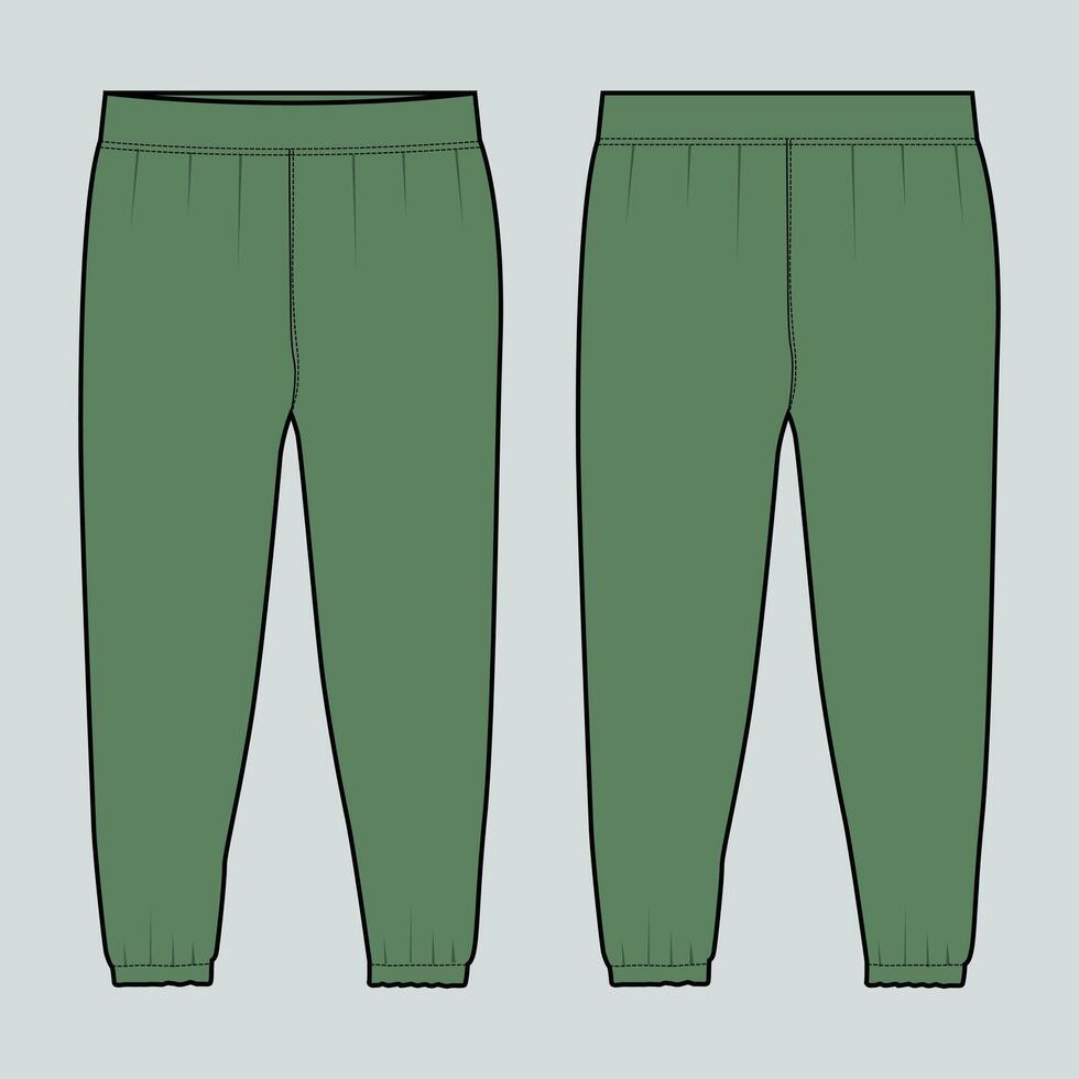 A pair of green sweatpants with a zipper vector