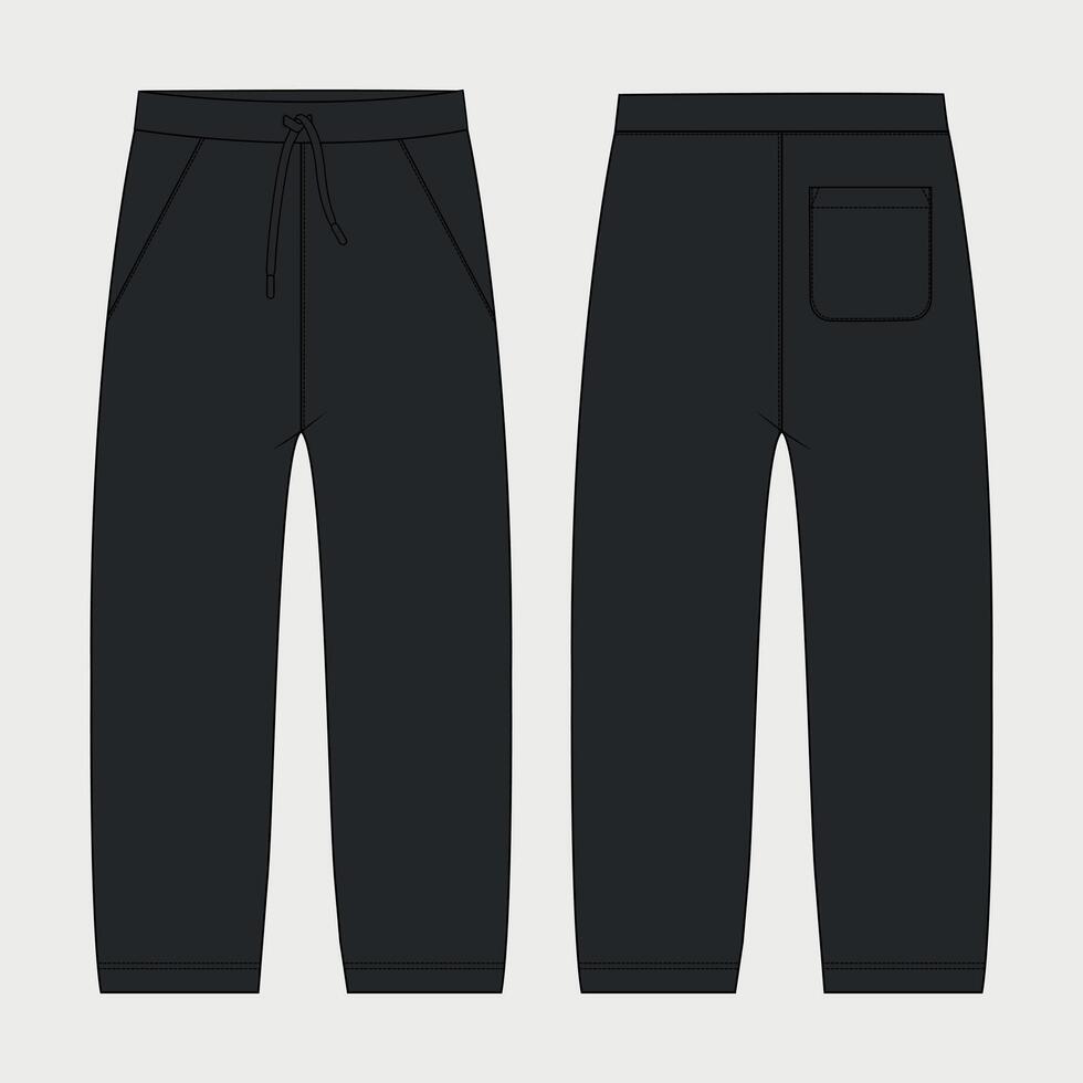 A pair of black sweatpants with pockets vector