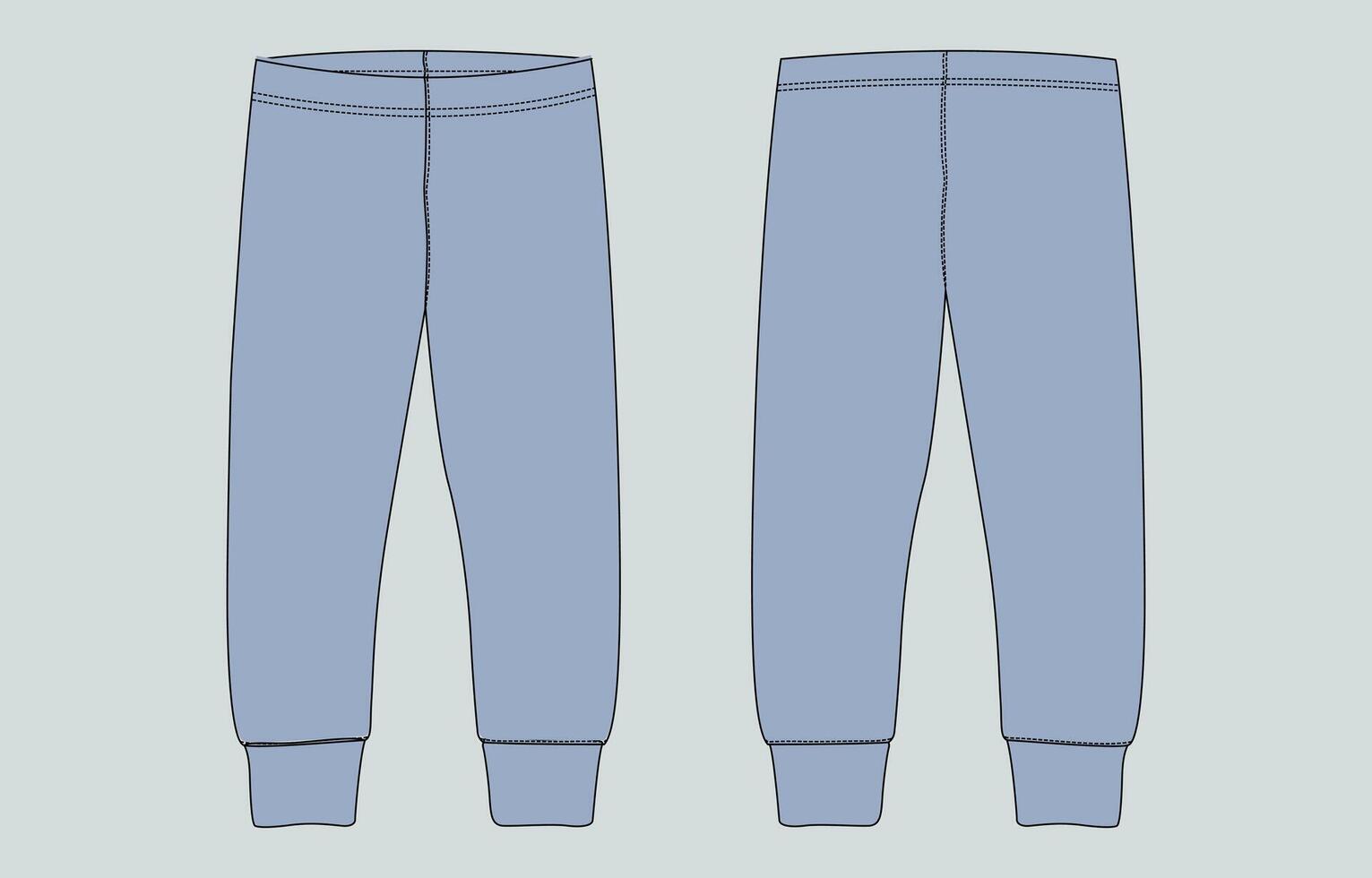 The blue pants are shown in a drawing vector