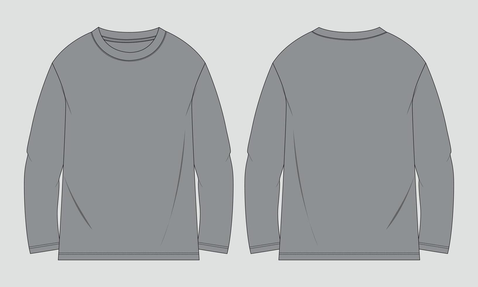 A gray long sleeve shirt with a white collar vector