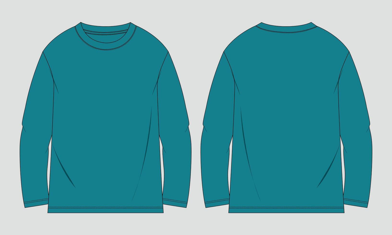 A long sleeve t - shirt template vector