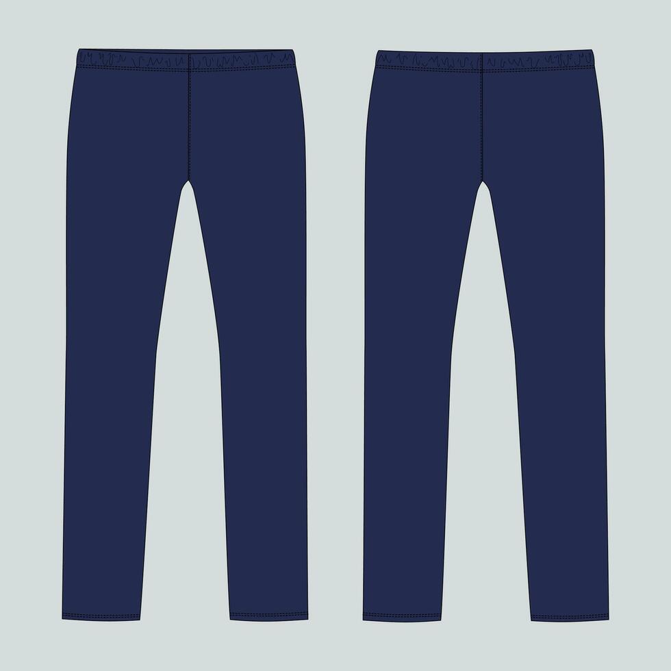 Two pairs of blue pants, one on each side vector