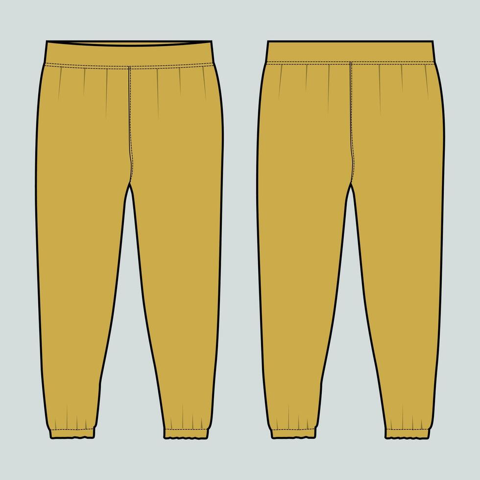 A pair of pants with a yellow color vector