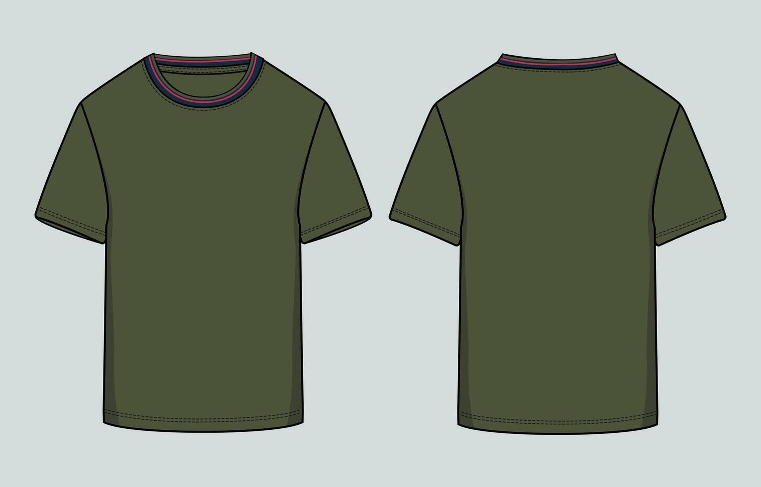 Two green t - shirts with contrasting colors vector