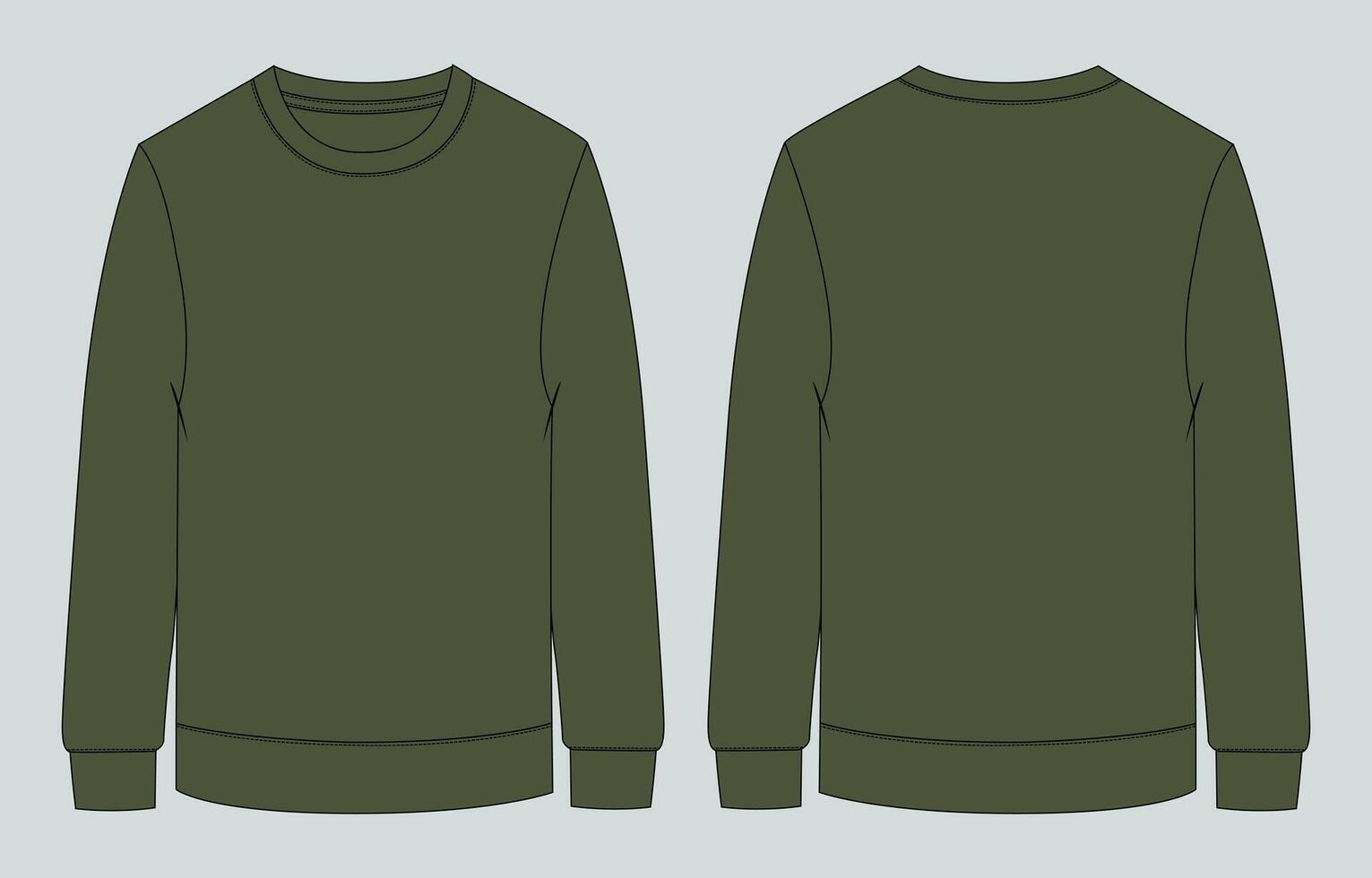 Sweater mockup template, green color vector