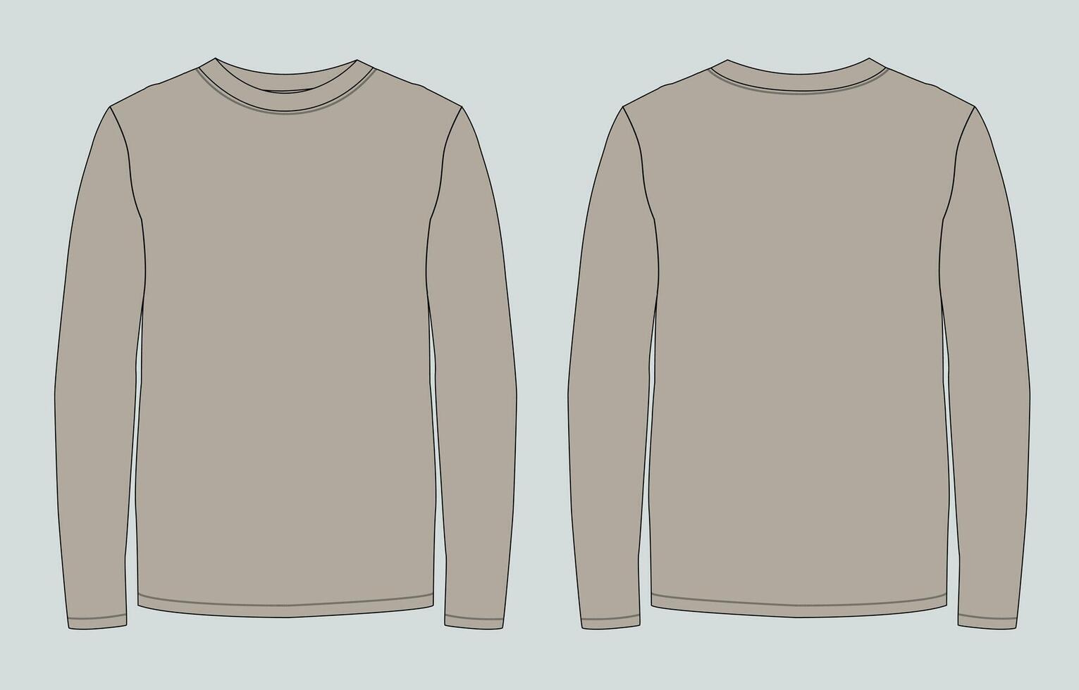 A long sleeve shirt with a plain design vector