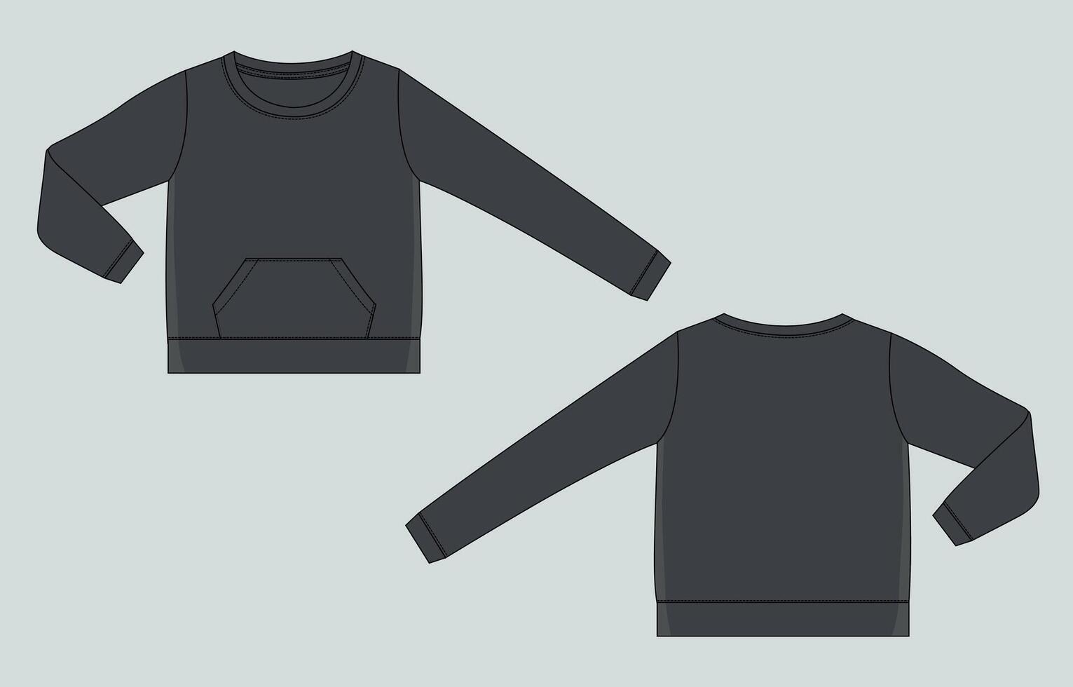 Sweater with pocket template, illustration vector