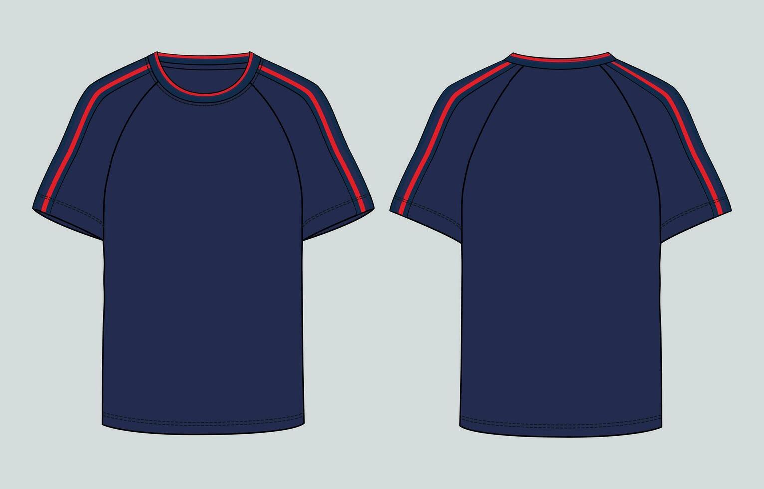 A blue t - shirt with red stripes vector