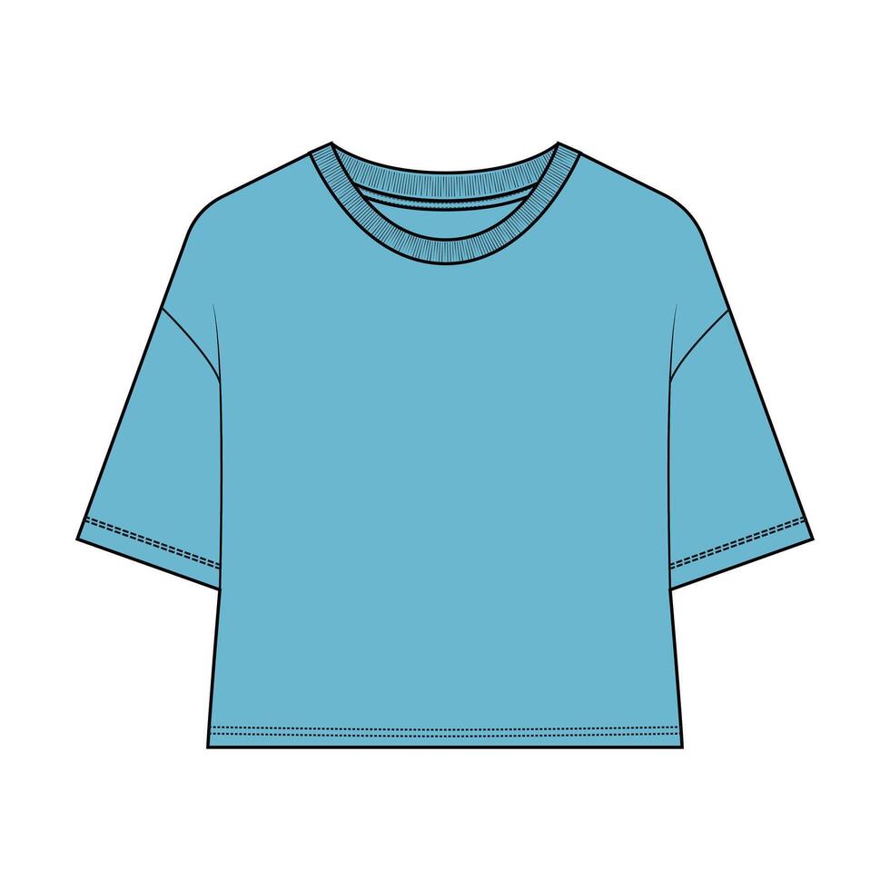A blue t - shirt with a short sleeve vector