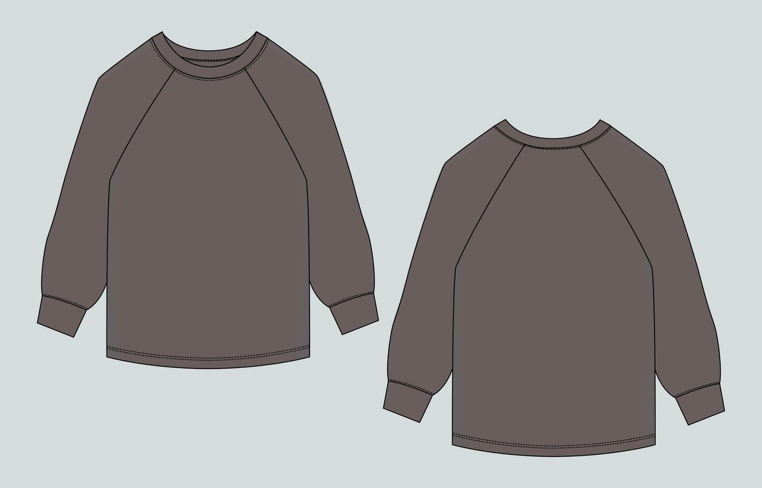 A drawing of a sweatshirt with a long sleeve vector