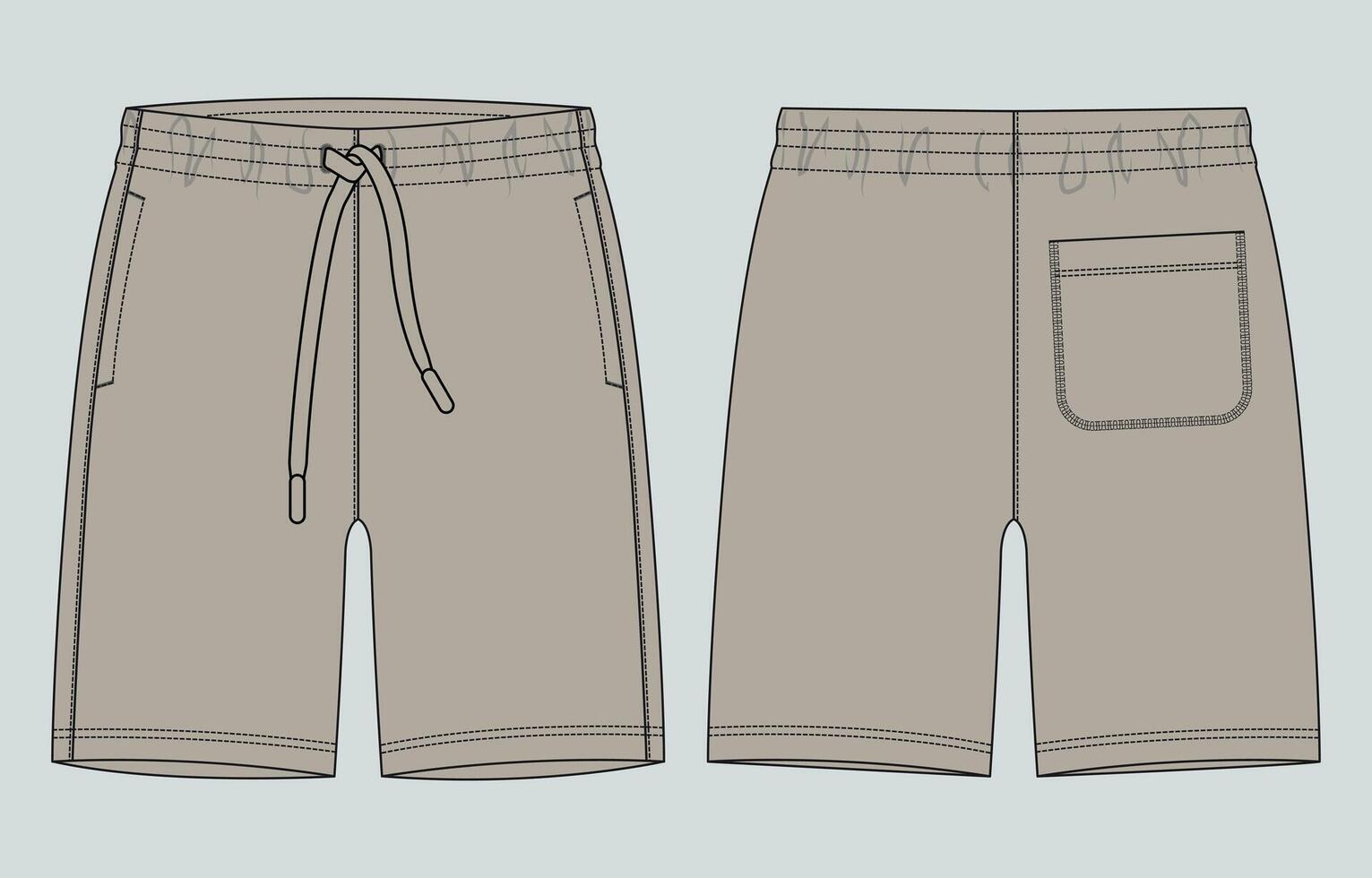 The shorts are made of cotton and have pockets vector