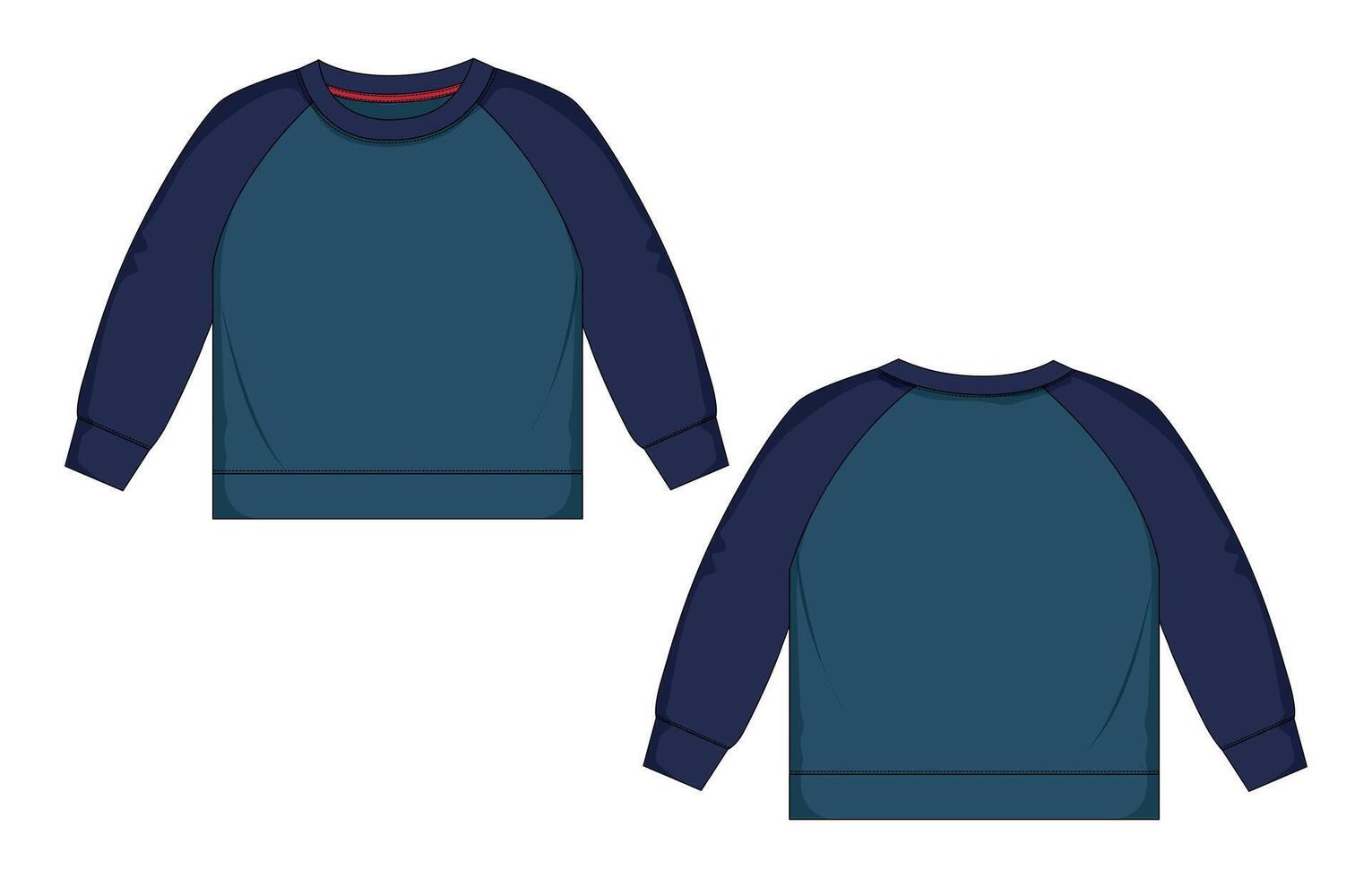 Sweatshirt mockup template, blue and black vector