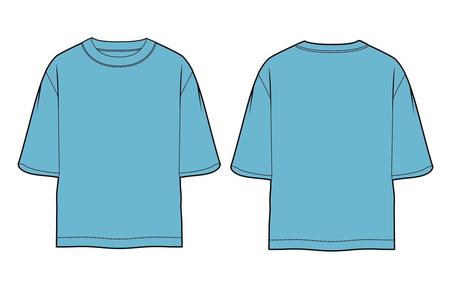 A blue t - shirt with a long sleeve and short sleeves vector