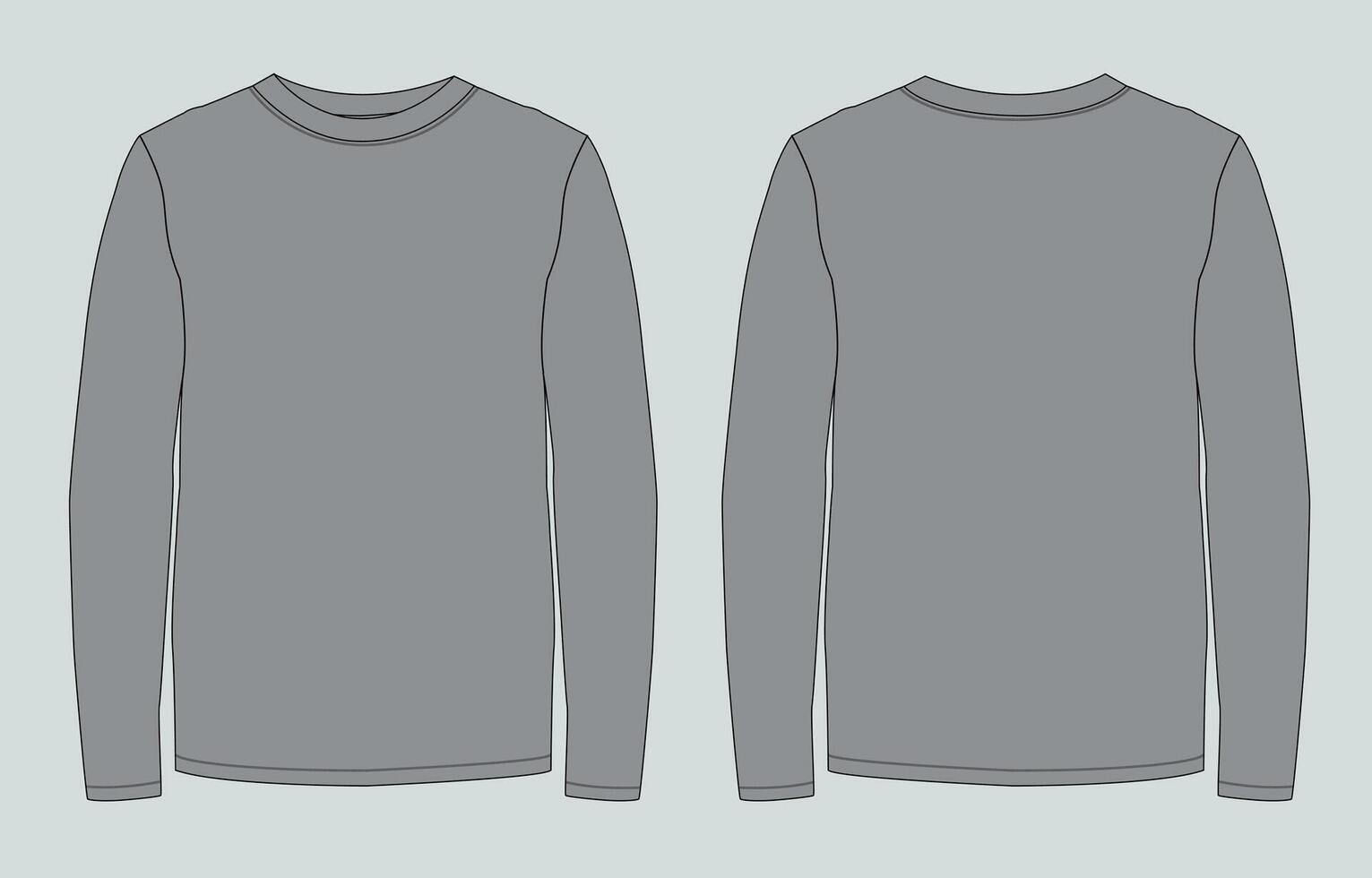 A gray long sleeve shirt with a white collar vector