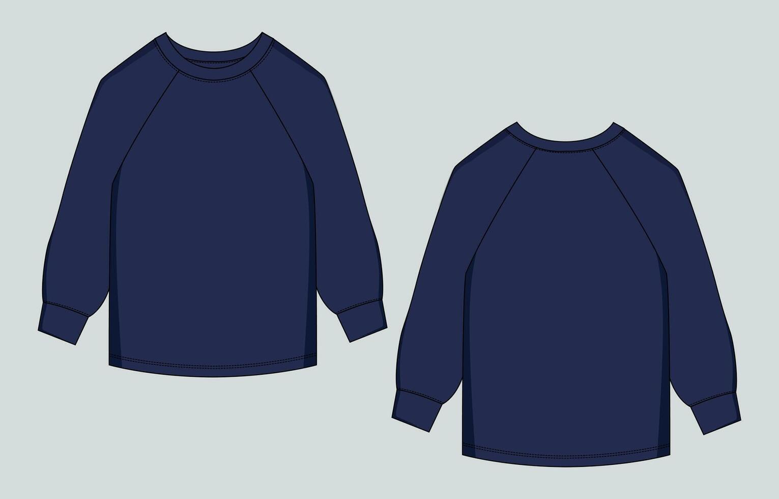 A blue sweatshirt with a long sleeve and a short sleeve vector