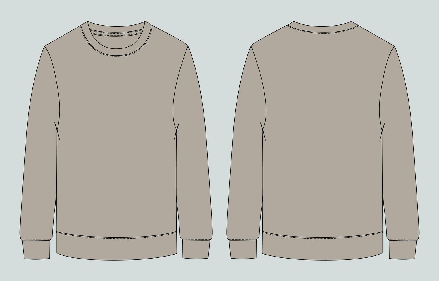 Sweater template blank template for men's sweatshirt vector