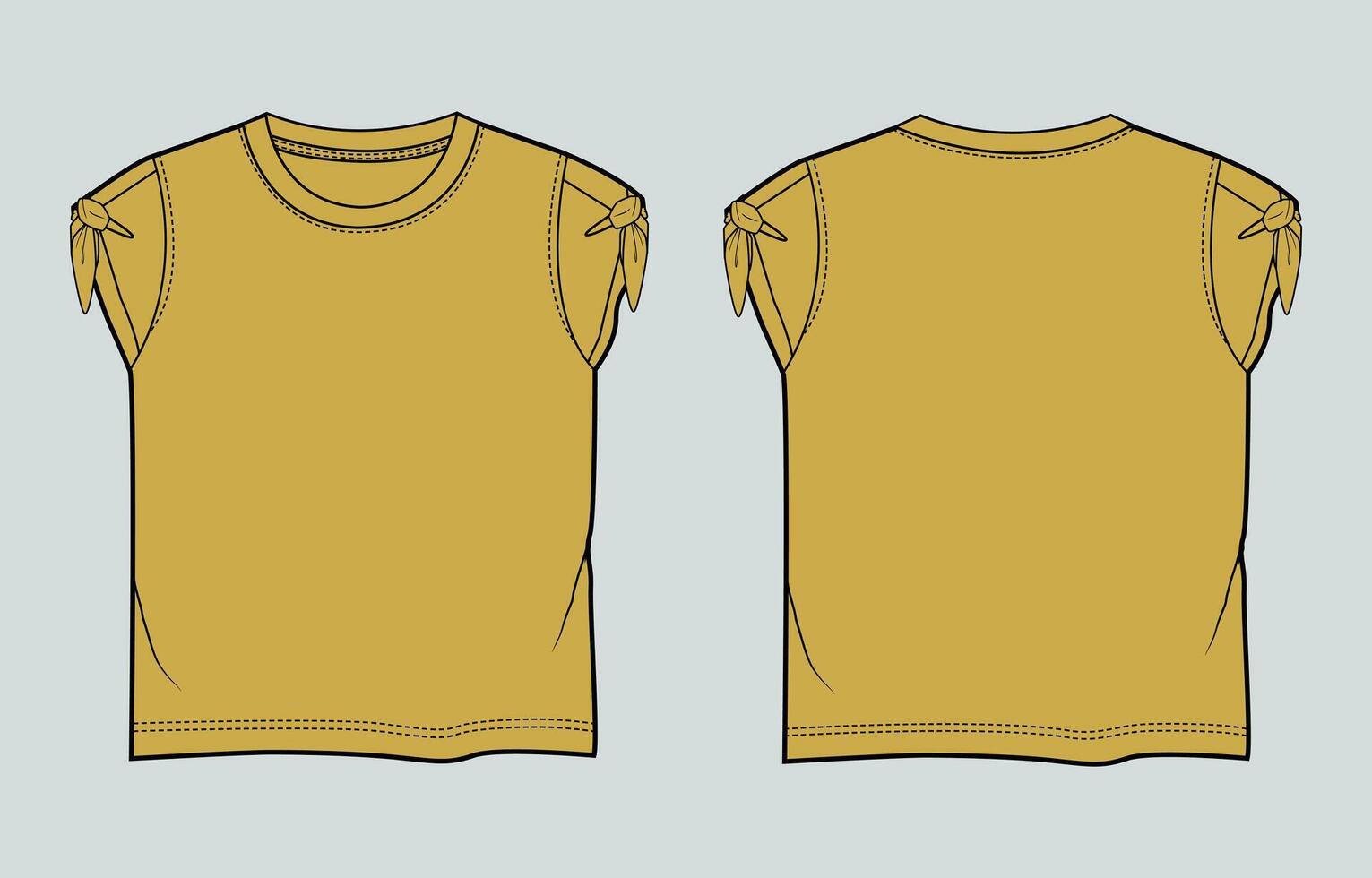 A yellow t - shirt with sleeves vector