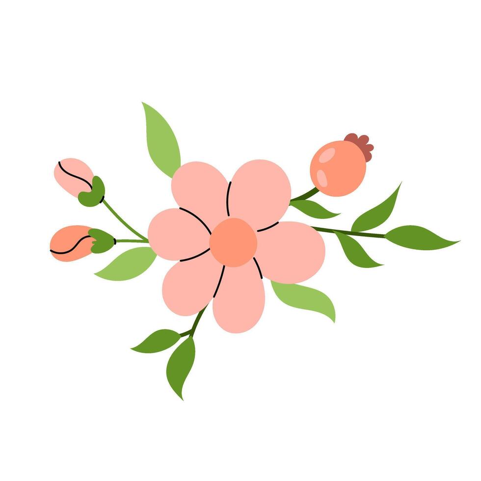 Floral decorative composition. Flowers for greeting cards, congratulations, invitation, poster or print. vector