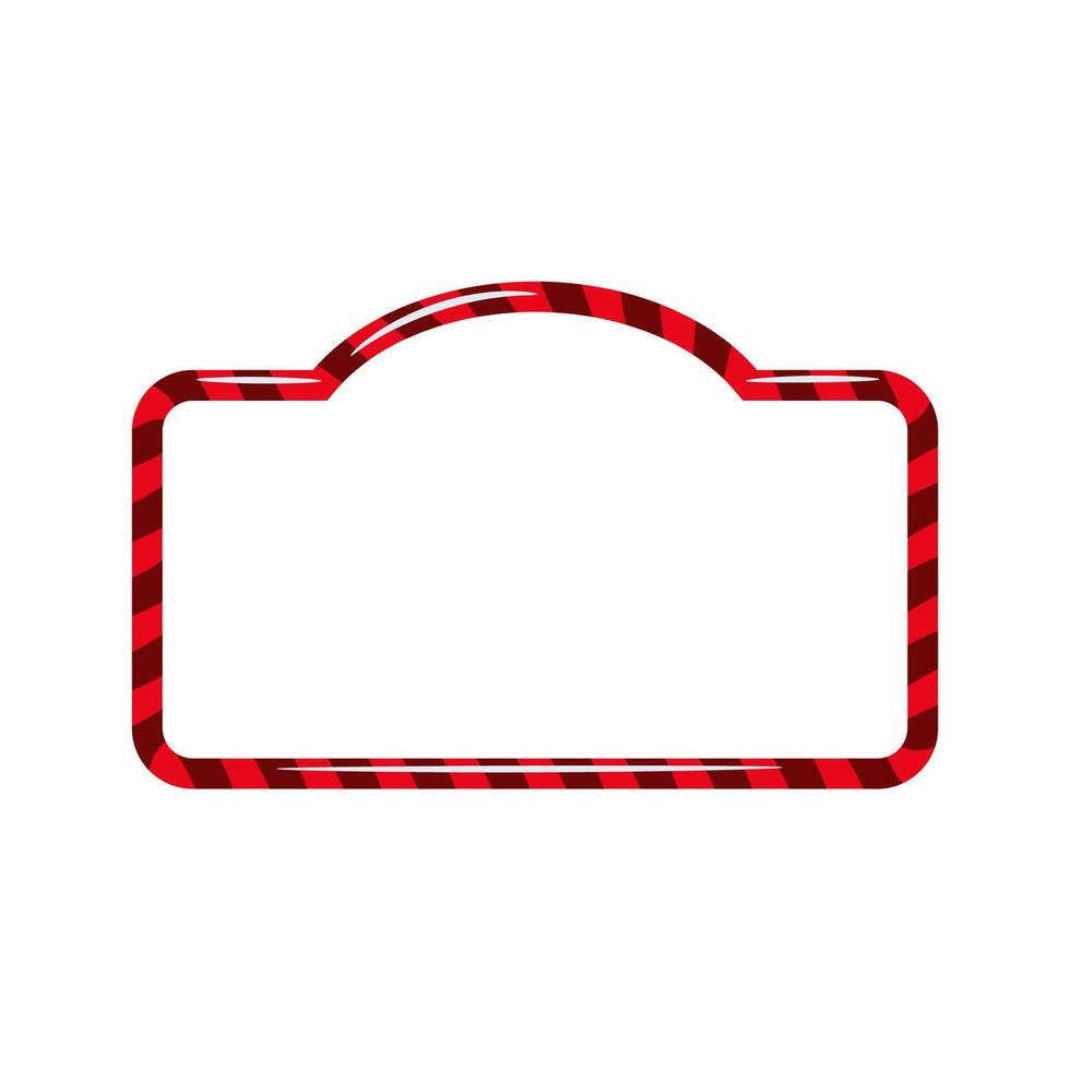 Candy cane shape. Red Christmas holiday frame for text. Sweet copy space banner. vector