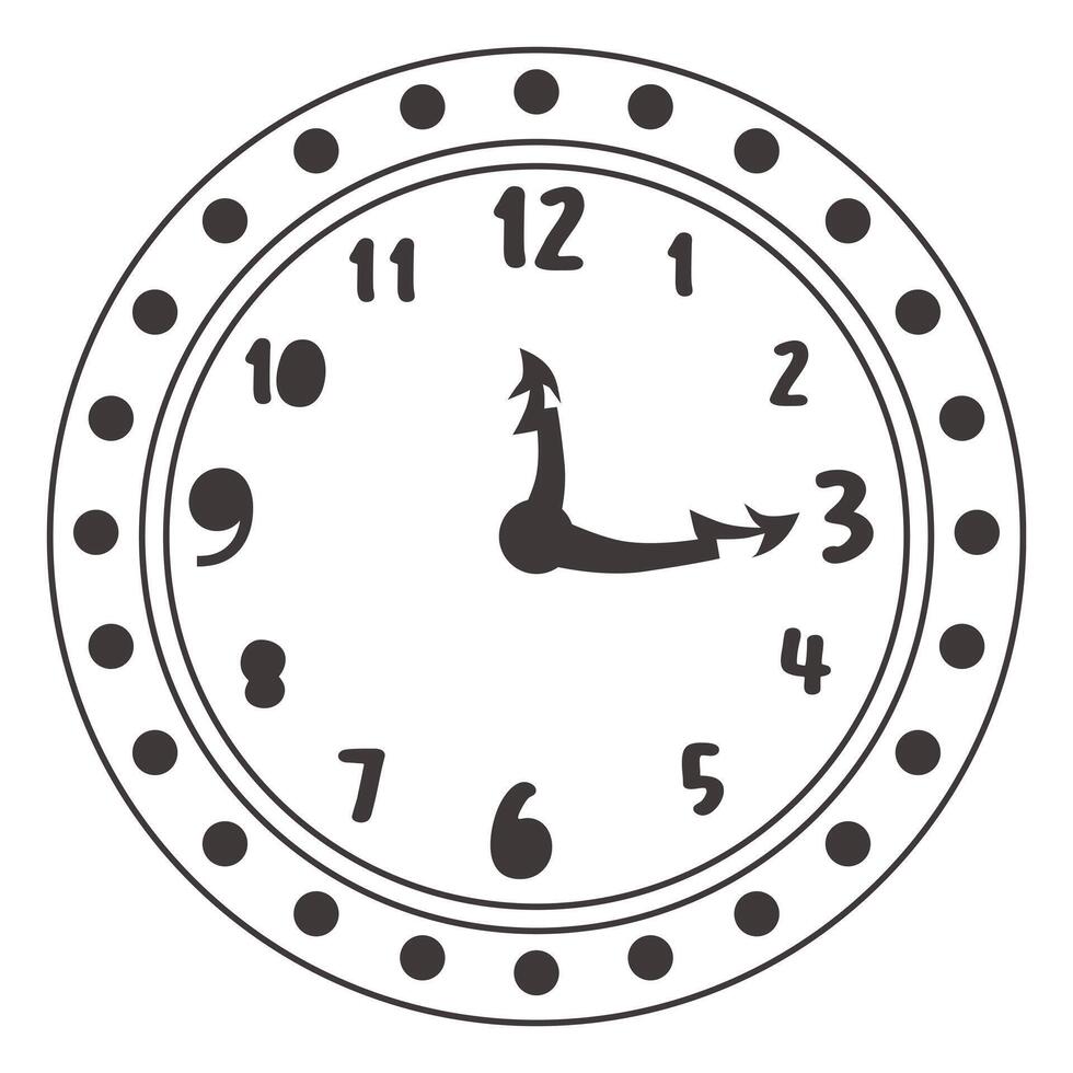 Circular wall clock line icon vector