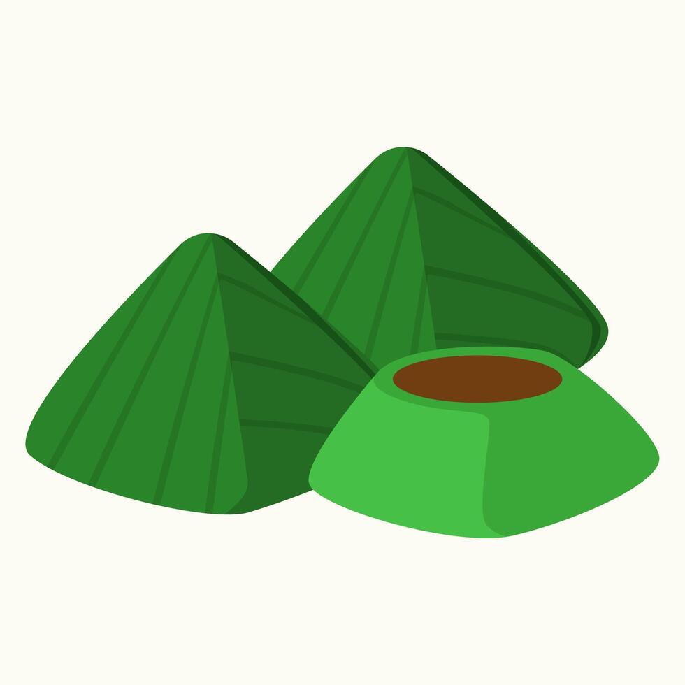 Kue mendut indonesian dessert vector