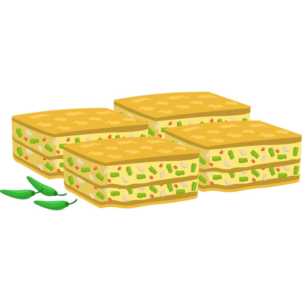 Martabak telur or egg martabak indonesian food vector