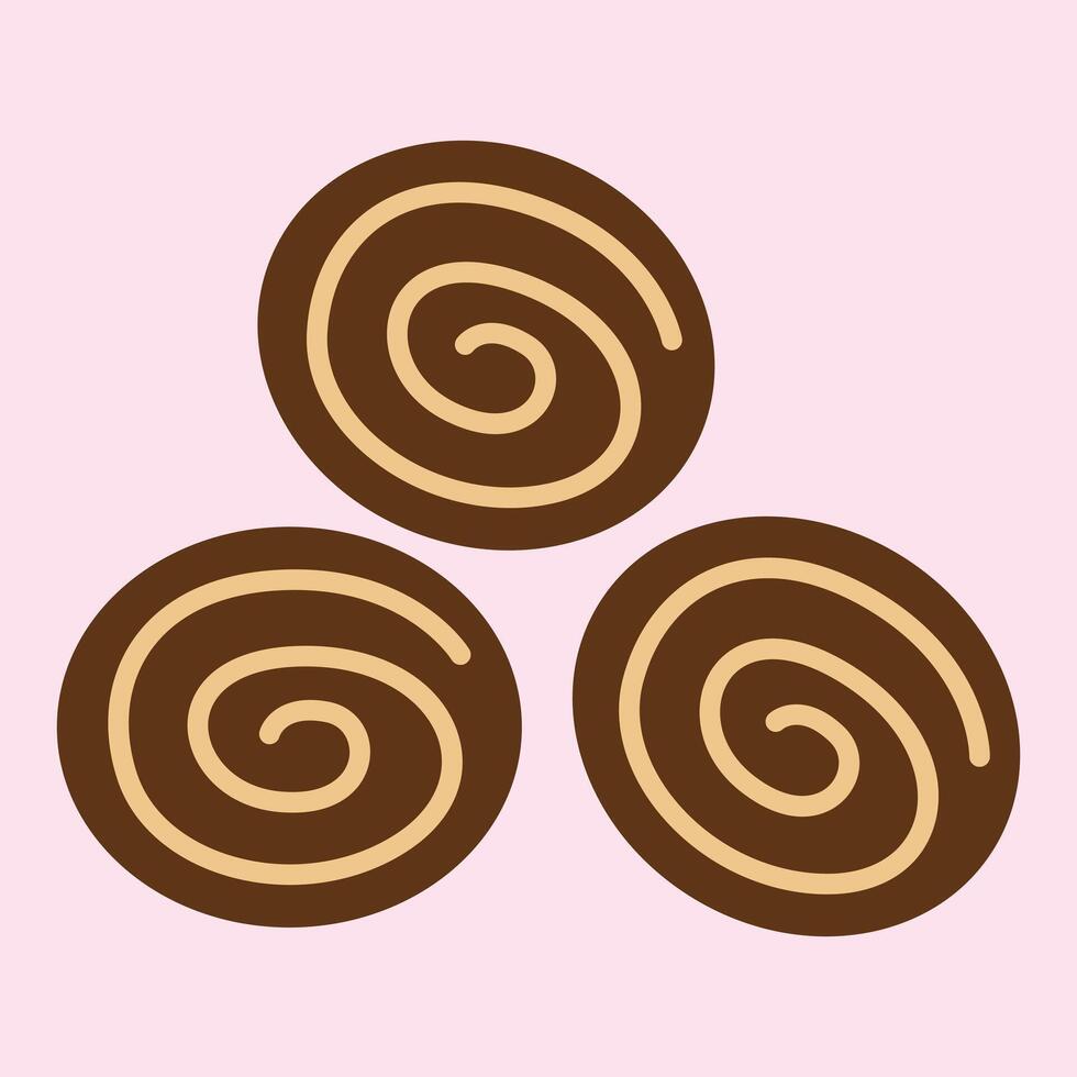 Elephant ear cakes are a typical Indonesian snack vector