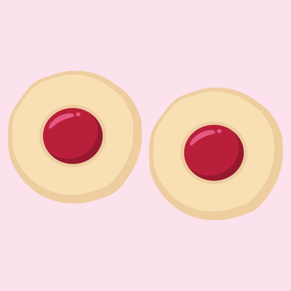 thumbprint cookie chocolate and cheese Indonesian dessert vector