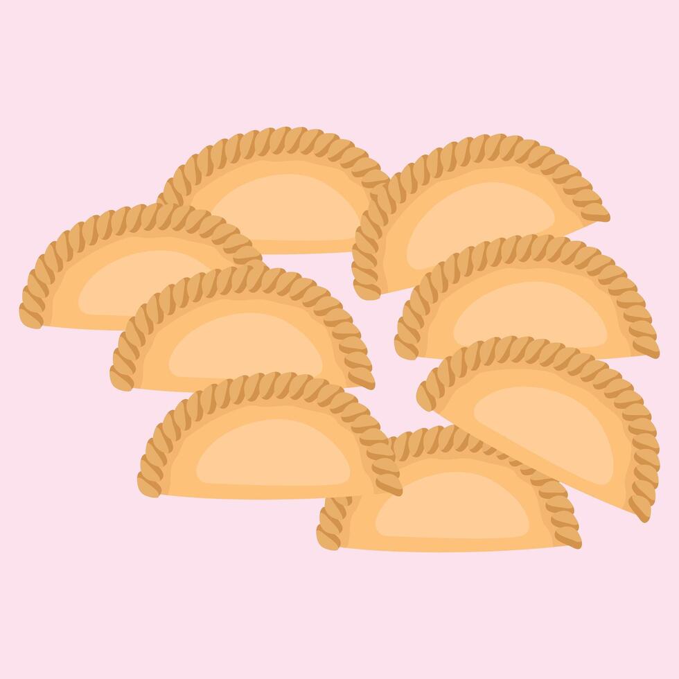 Espanadas or Pastel cake traditional Indonesian Street Food vector