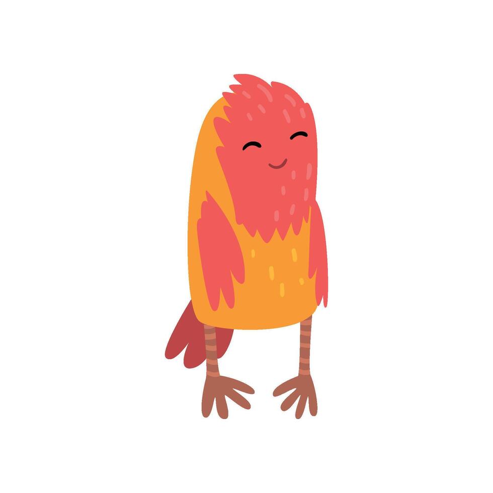 Cute Bird Monster, Funny Friendly Colorful Alien Cartoon Character Illustration vector