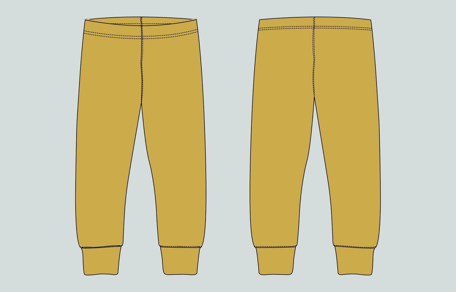 The pants are made of a yellow fabric vector